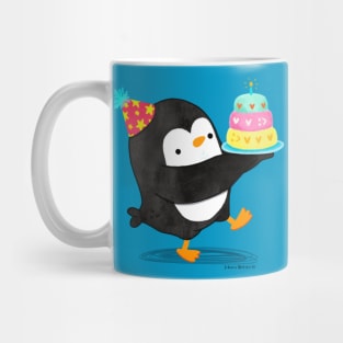 Birthday Penguin with a cake Mug